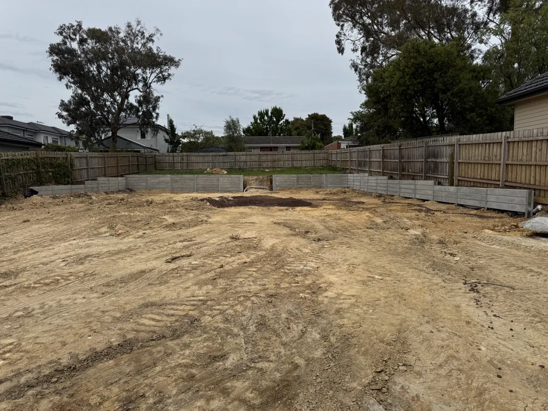 Completed residential retaining wall