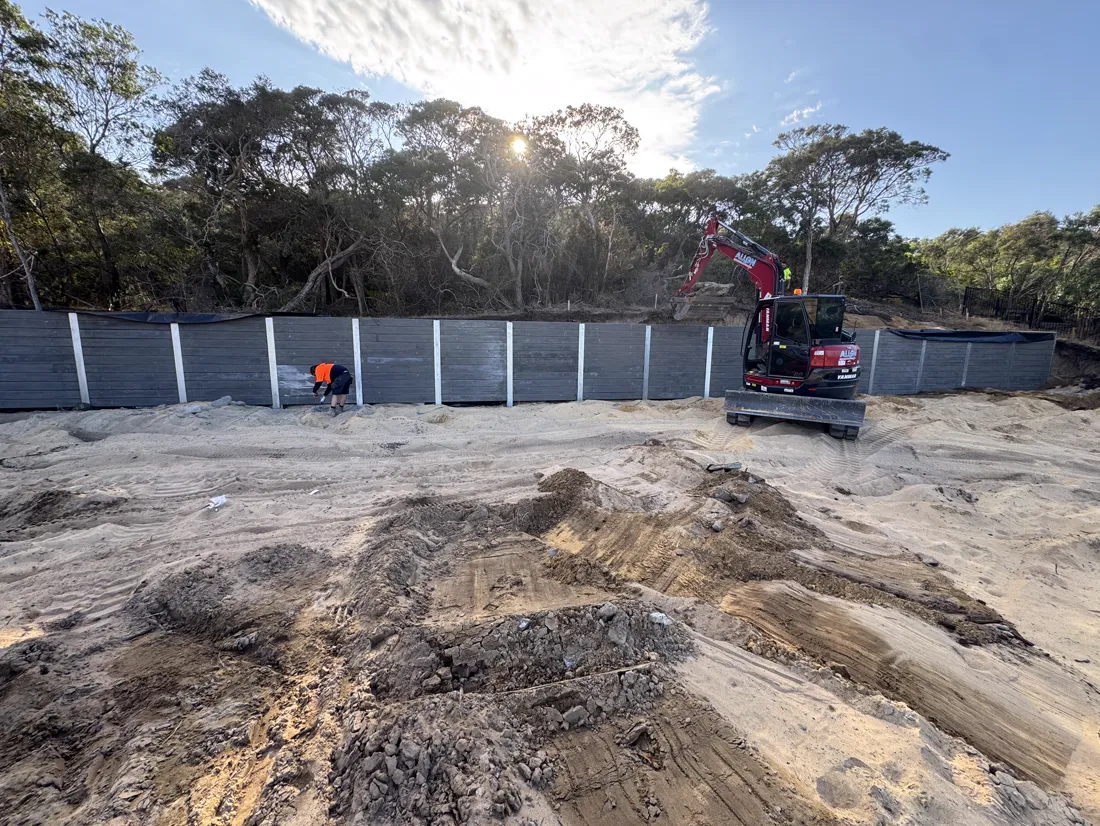 Bushland retaining wall build